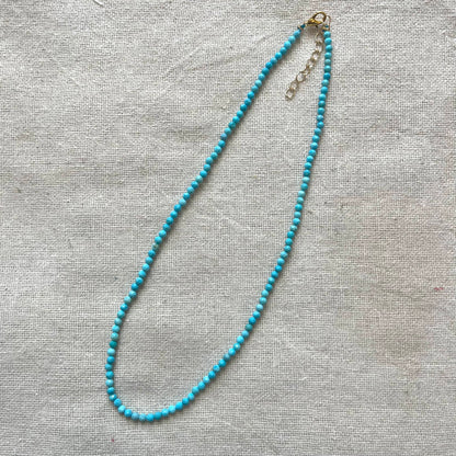 Turquoise 3mm Facet Beaded Necklace - Wisdom