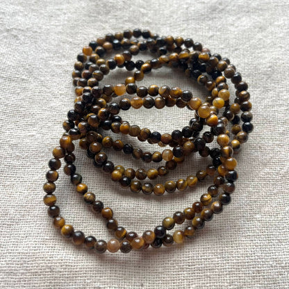 Tiger Eye 4mm Beaded Bracelet - Balance