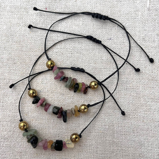 Tourmaline & Hematite Cord Bracelet