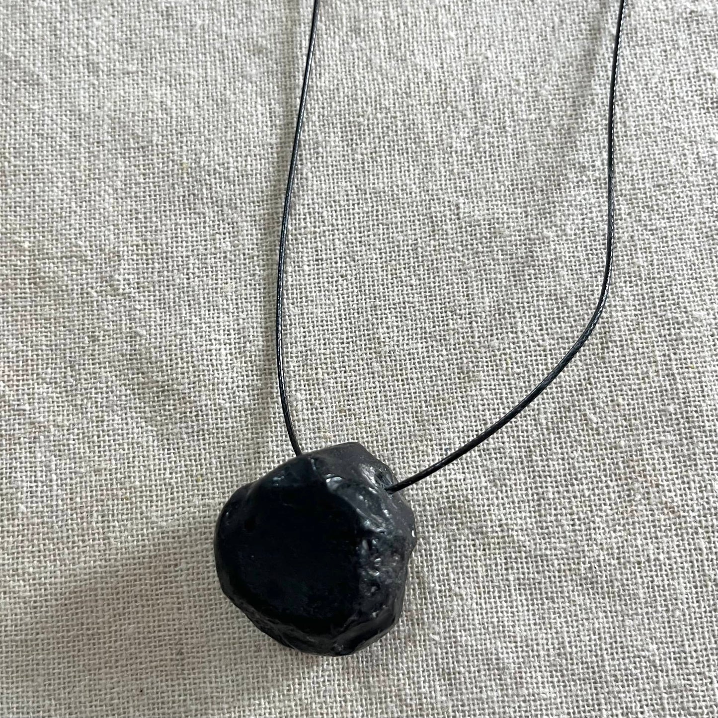 Apache Tear Obsidian Pendant - Warrior