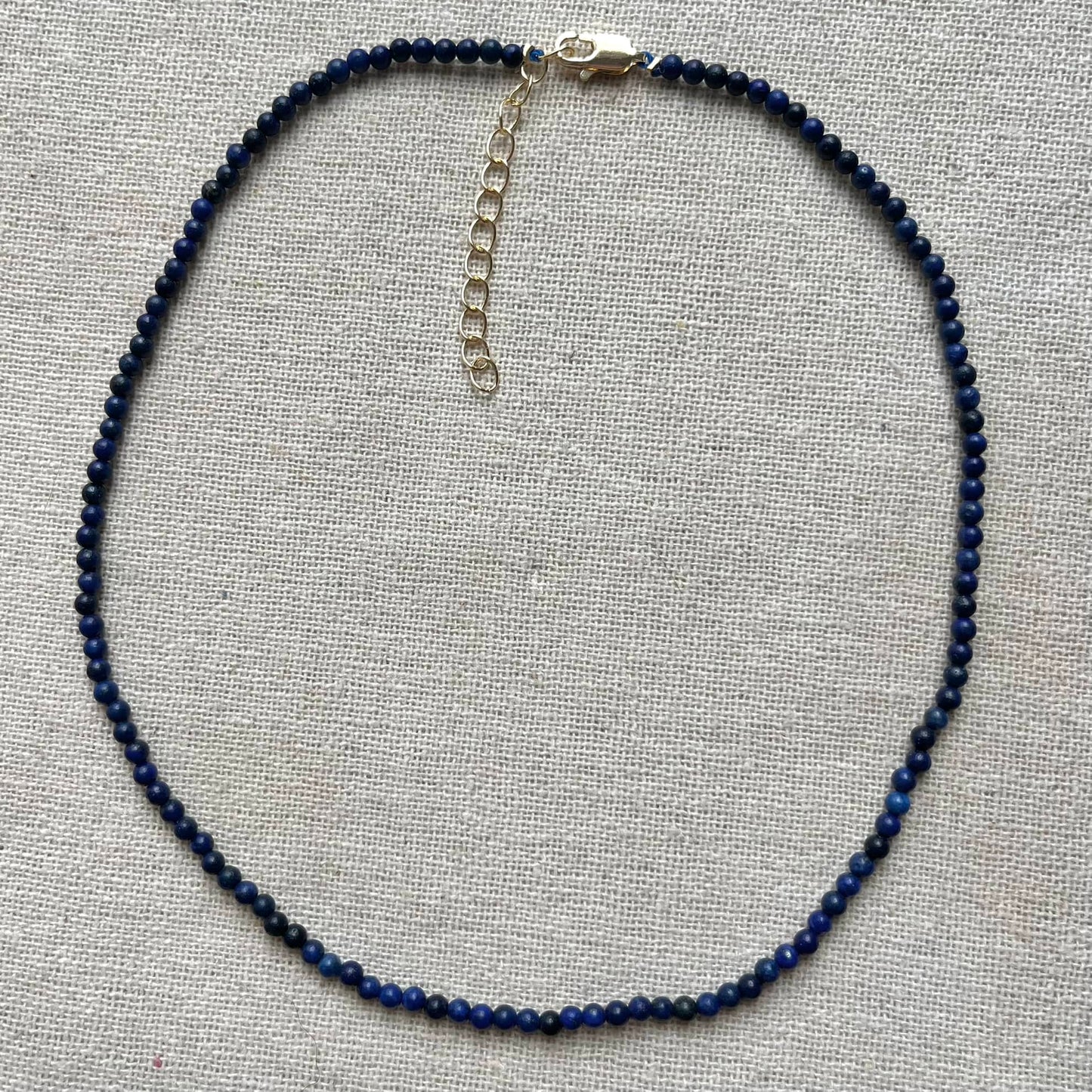 Lapis Lazuli 3mm Beaded Necklace - Inner Truth