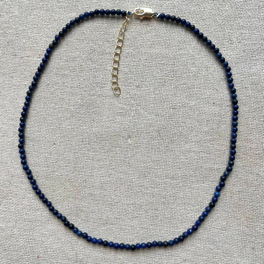 Lapis Lazuli 3mm Beaded Necklace - Inner Truth