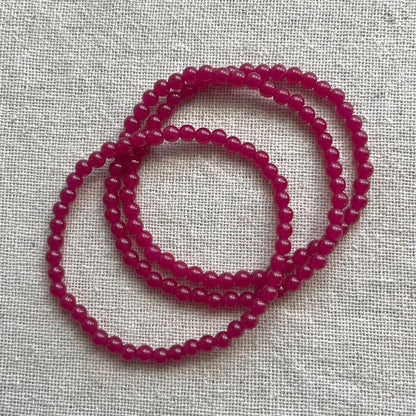 Ruby 4mm Beaded Bracelet - Passion