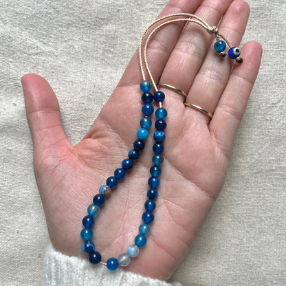 Komboloi Worry Beads - Blue Agate