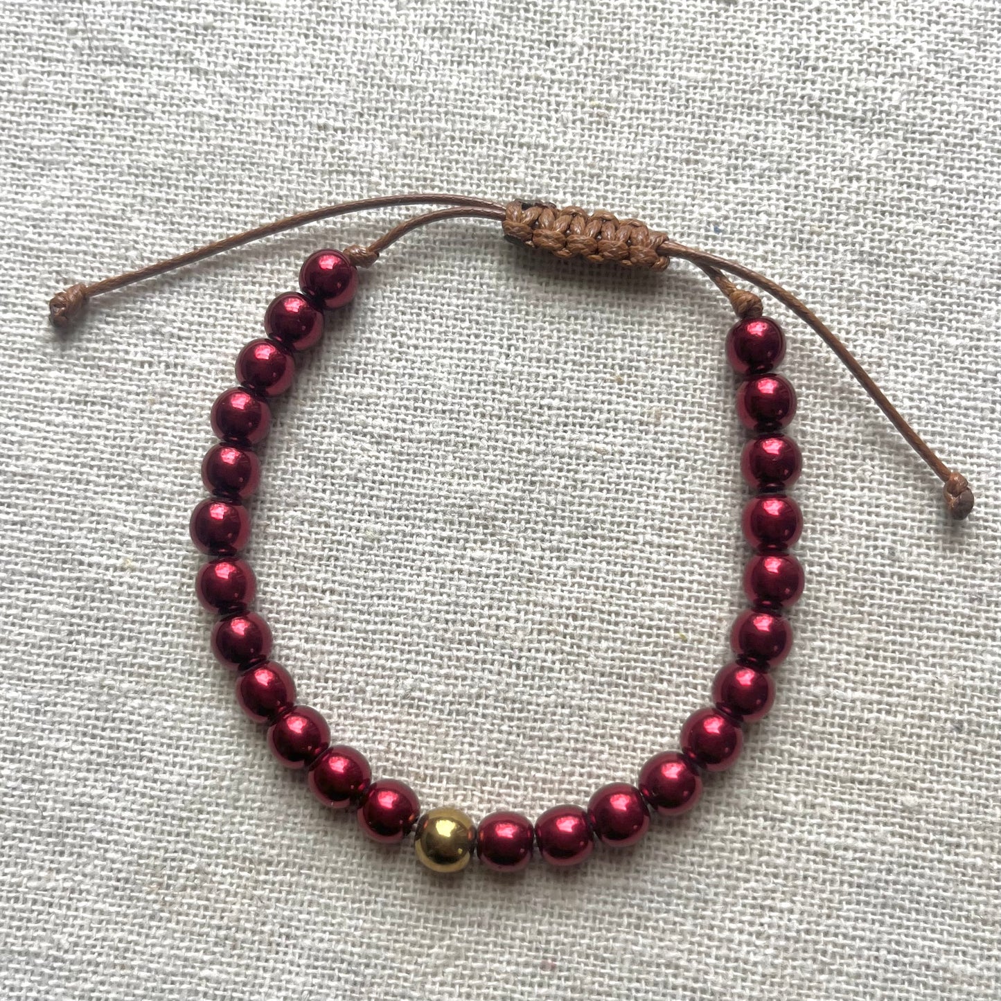 Lucky Red Hematite Cord Bracelet