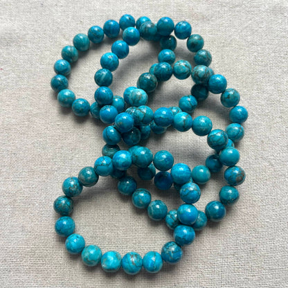 Blue Turquoise 10mm Beaded Bracelet - Wisdom