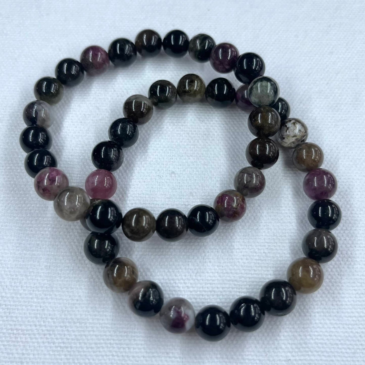 Watermelon Tourmaline 8mm Beaded Bracelet - Heart Centre