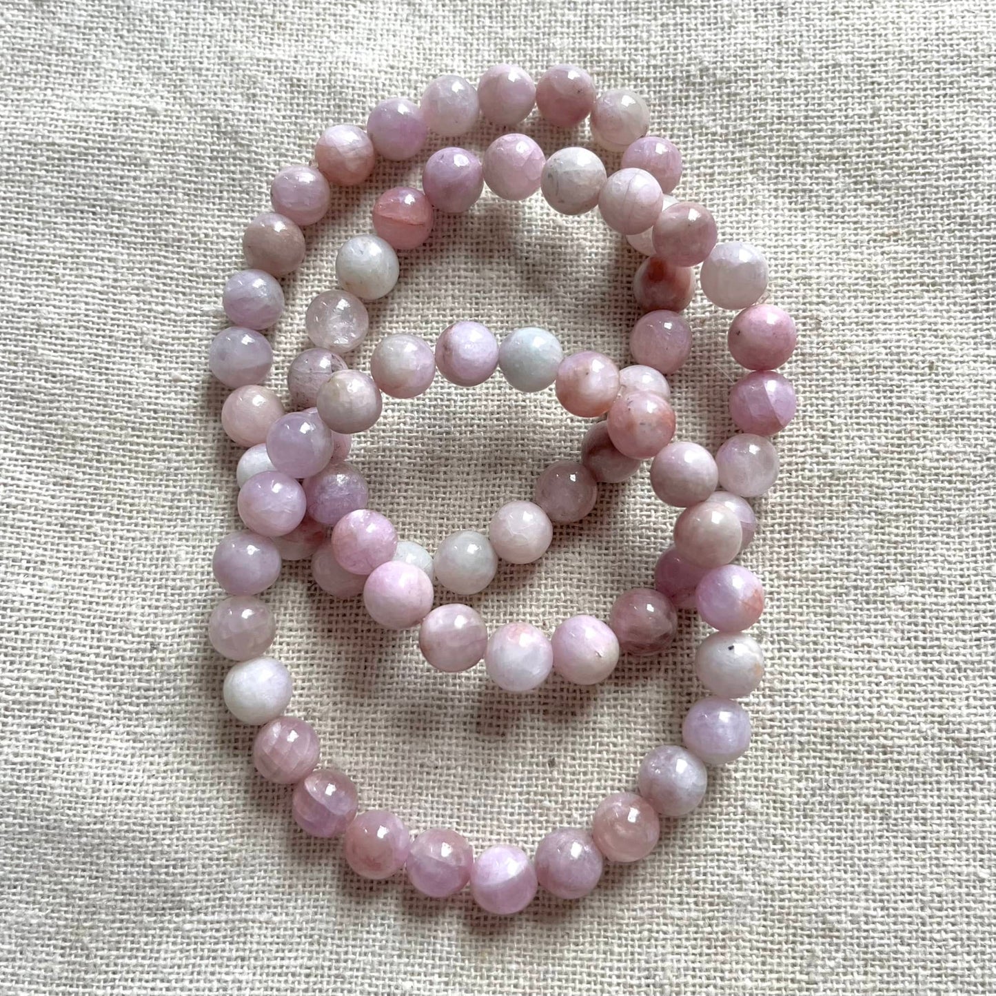 Kunzite 8mm Beaded Bracelet - Emotional Healing