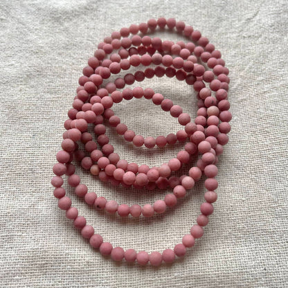 Rhodochrosite 4mm Beaded Bracelet - Compassion