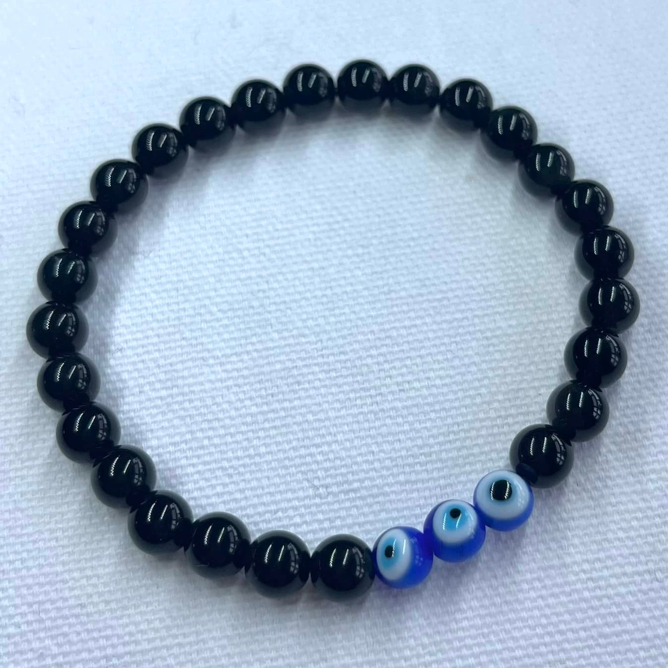 Protection Evil Eye Bracelet - Obsidian