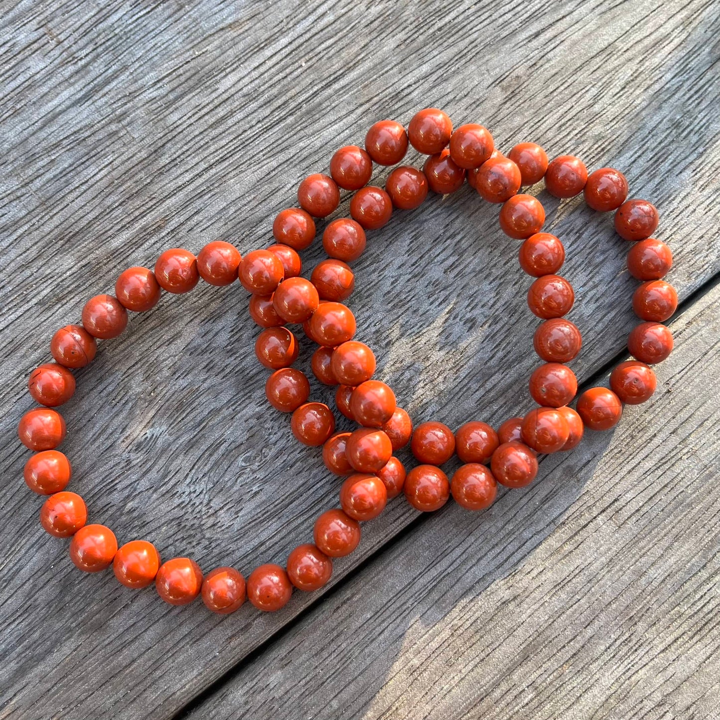 Red Jasper 8mm Beaded Bracelet - Endurance