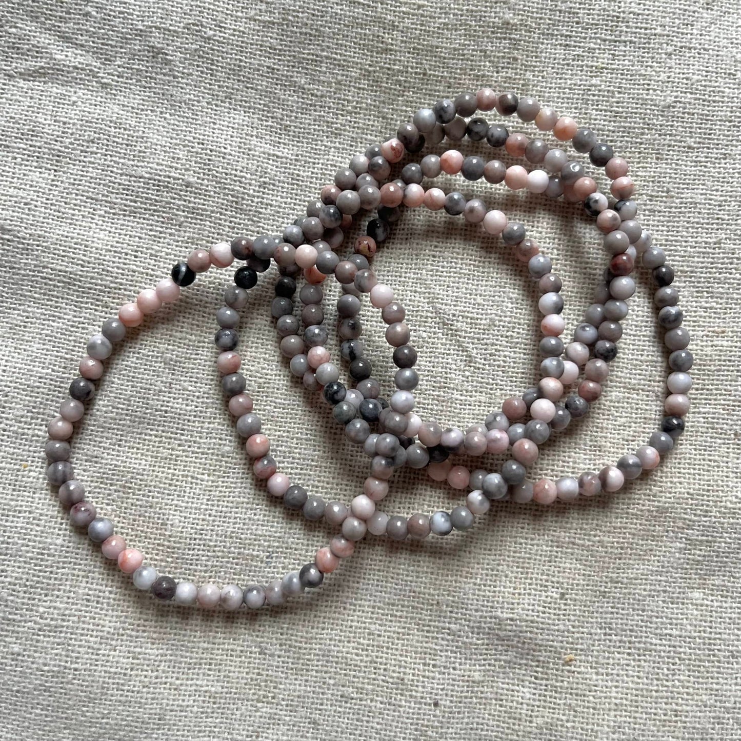 Rose Agate 4mm Beaded Bracelet - Compassion