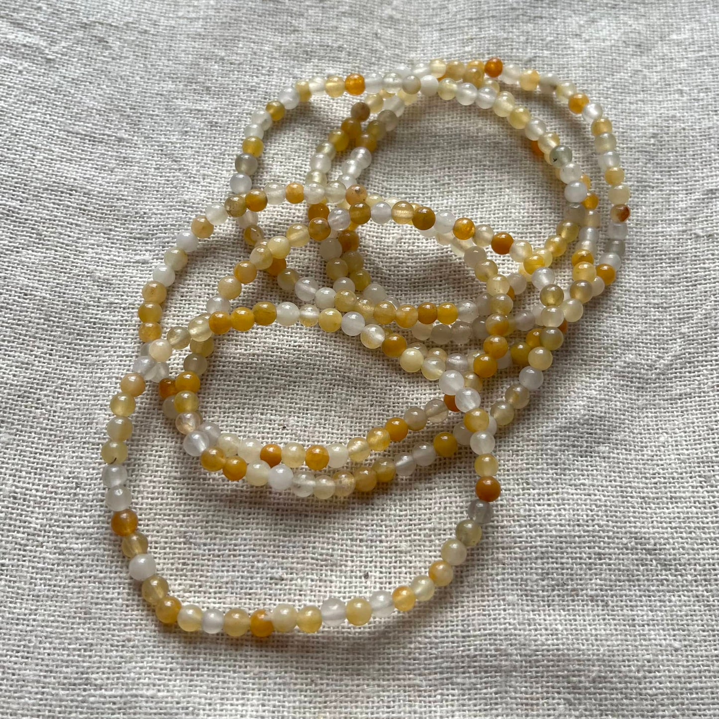 Yellow Jade 4mm Beaded Bracelet - Luck