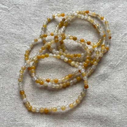 Yellow Jade 4mm Beaded Bracelet - Luck