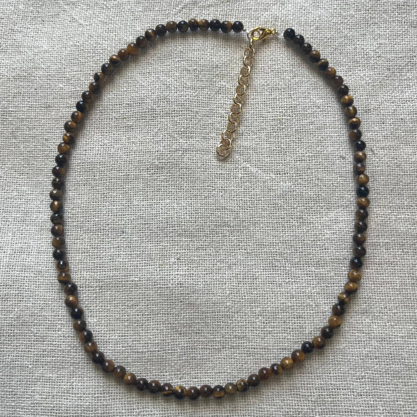 Tiger Eye 3mm Beaded Necklace - Balance