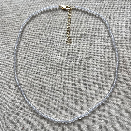 Clear Quartz 4mm Facet Beaded Necklace - Master Healer