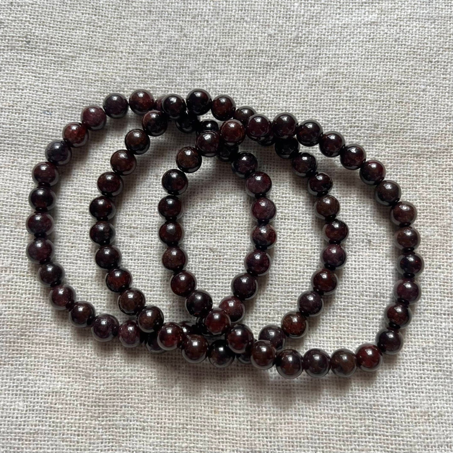 Garnet 6mm Beaded Bracelet - Passion