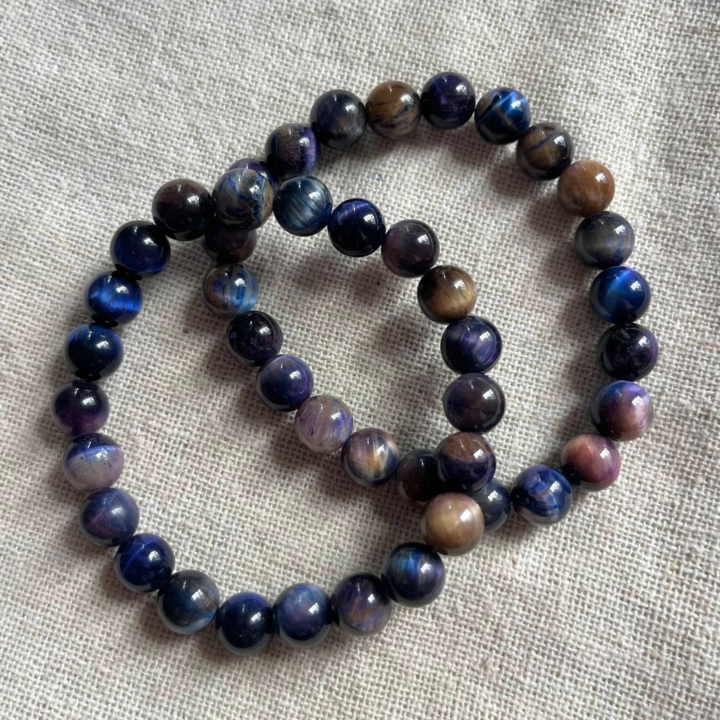 Galaxy Tiger Eye 8mm Beaded Bracelet - Balance