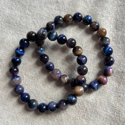 Galaxy Tiger Eye 8mm Beaded Bracelet - Balance