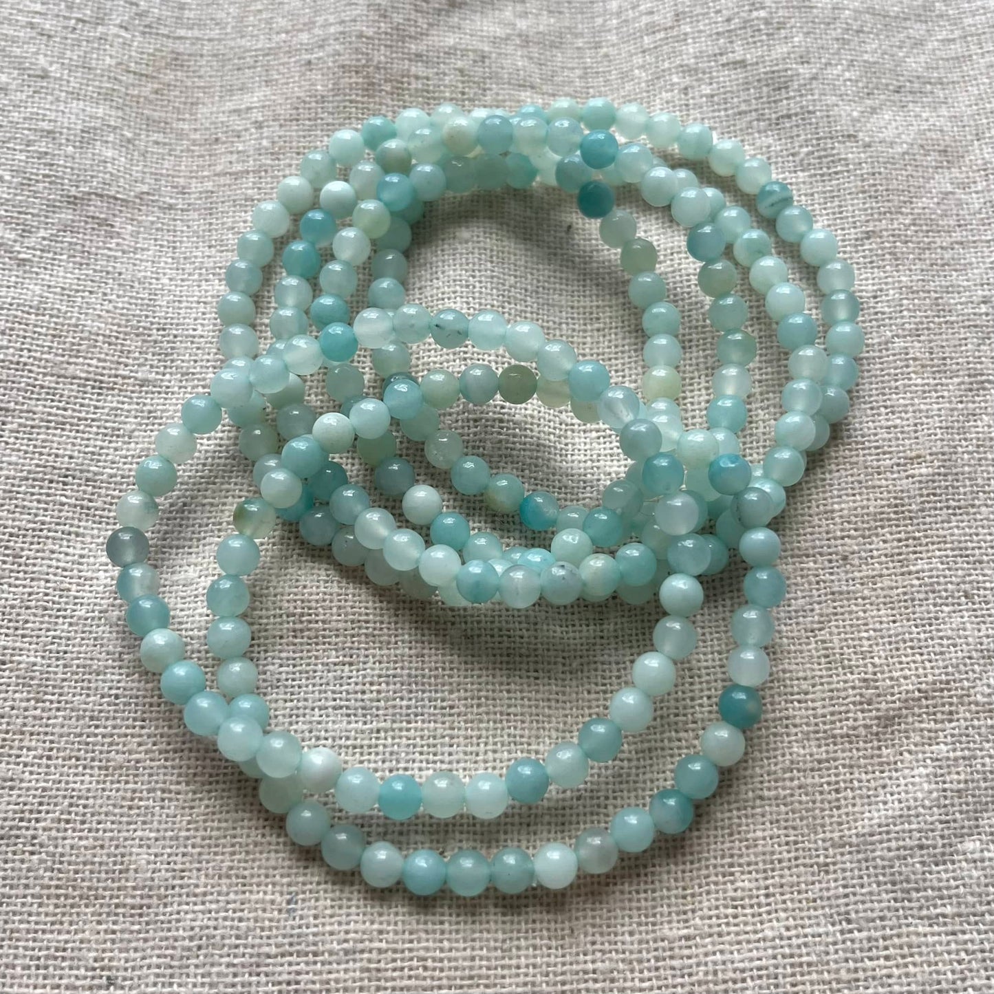 Amazonite 4mm Beaded Bracelet - Peace