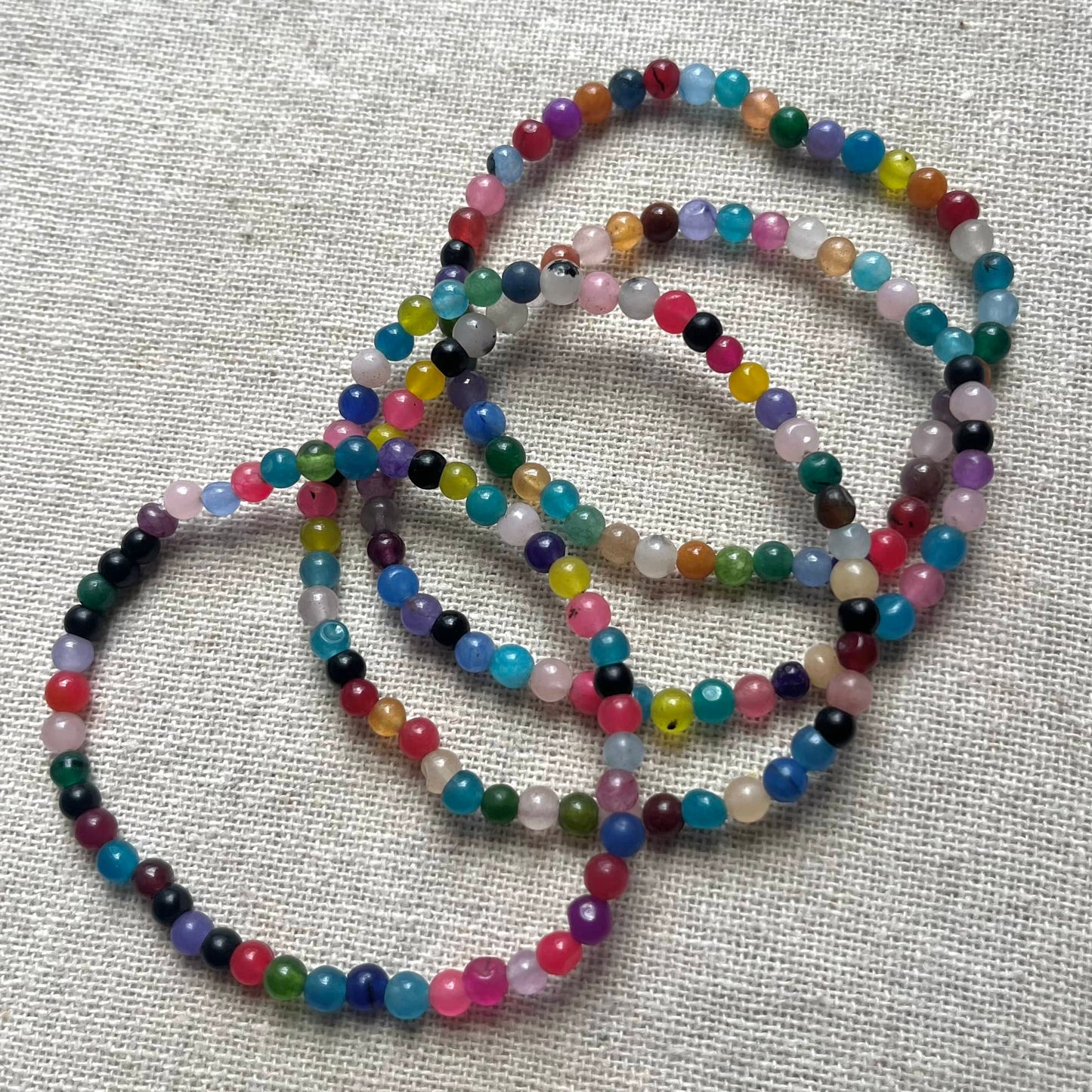 Coloured Agate 4mm Beaded Bracelet - Stability