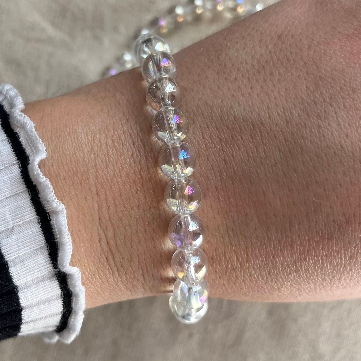 Angel Aura Quartz 8mm Beaded Bracelet - Spirit