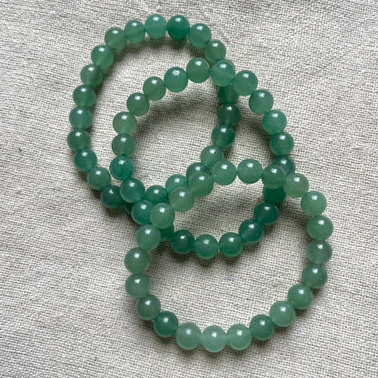 Green Aventurine 8mm Beaded Bracelet - Prosperity