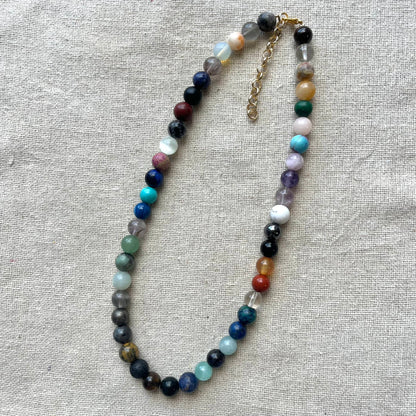 Manifestation 8mm Beaded Necklace - Crystal Mix