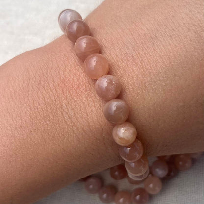 Sunstone 8mm Beaded Bracelet - Positivity