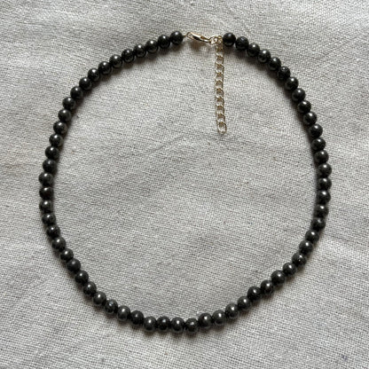 Pyrite 6mm Beaded Necklace - Wealth