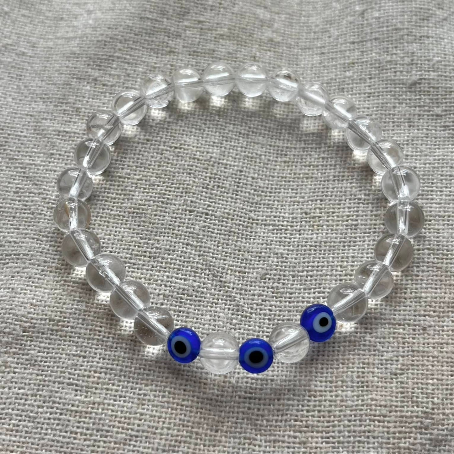 Protection Evil Eye Bracelet - Clear Quartz