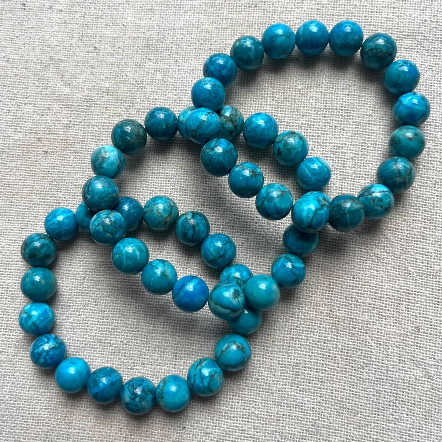 Blue Turquoise 10mm Beaded Bracelet - Wisdom