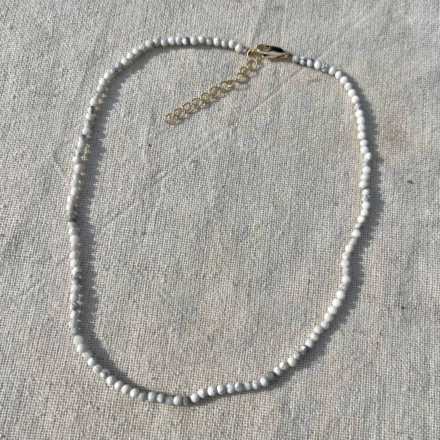 Howlite 3mm Facet Beaded Necklace - Patience