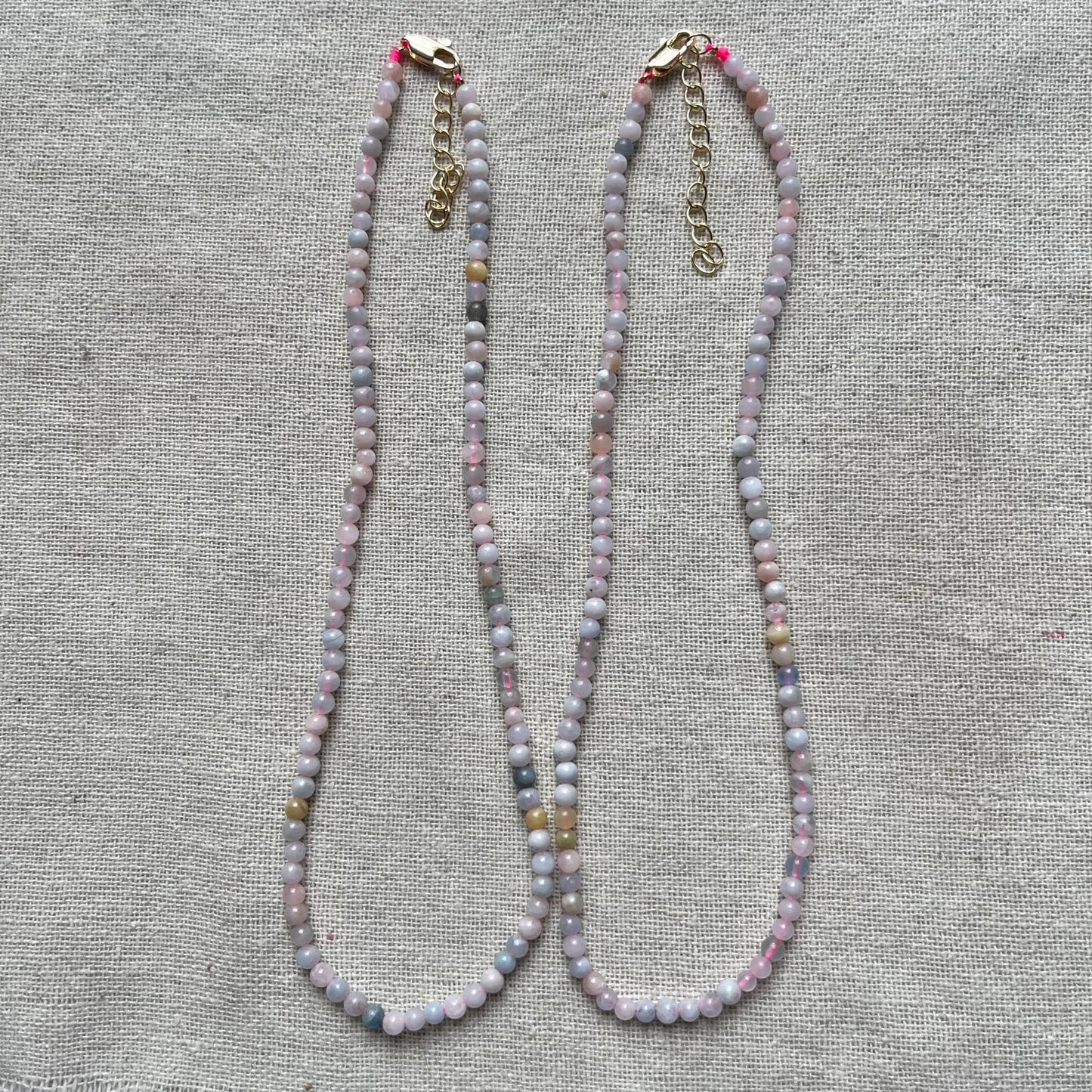 Morganite 4mm Beaded Necklace - Divine Love