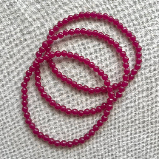 Ruby 4mm Beaded Bracelet - Passion