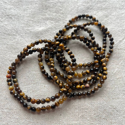 Tiger Eye 4mm Beaded Bracelet - Balance