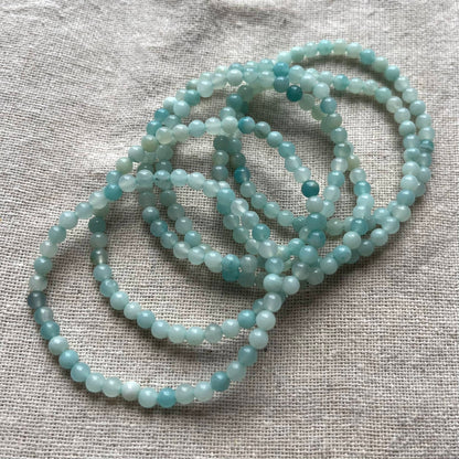 Amazonite 4mm Beaded Bracelet - Peace