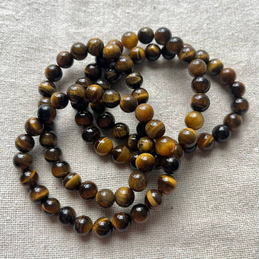 Tiger Eye 8mm Beaded Bracelet - Balance