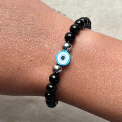 Mystic Protector Evil Eye Bracelet - Obsidian