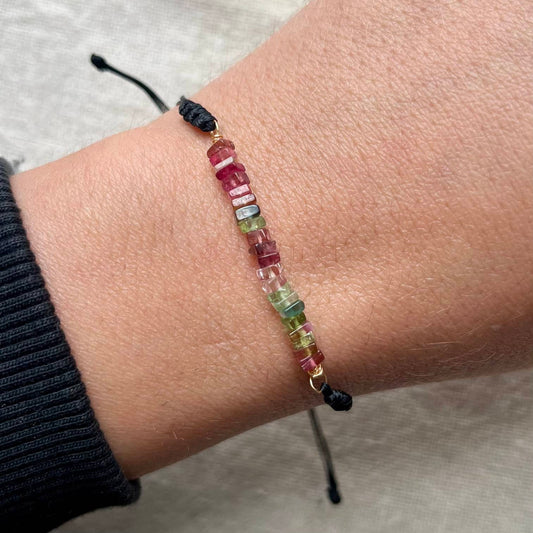 Watermelon Tourmaline Cord Bracelet - Heart Centre