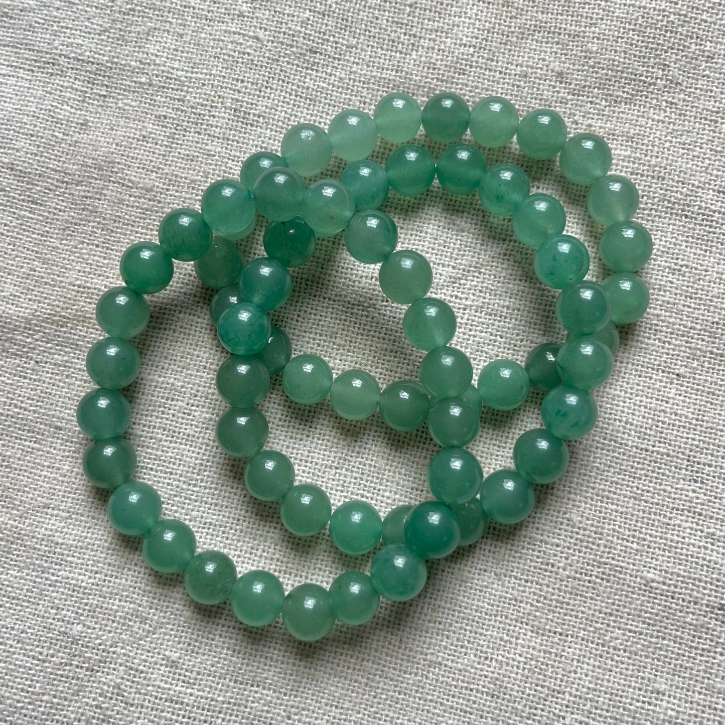 Green Aventurine 8mm Beaded Bracelet - Prosperity