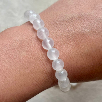 Selenite 8mm Beaded Bracelet - Purifying