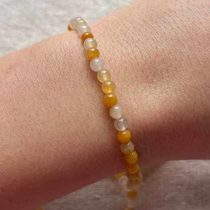 Yellow Jade 4mm Beaded Bracelet - Luck