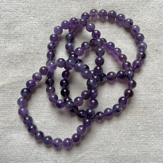 Amethyst 8mm Beaded Bracelet - Spiritual Protection