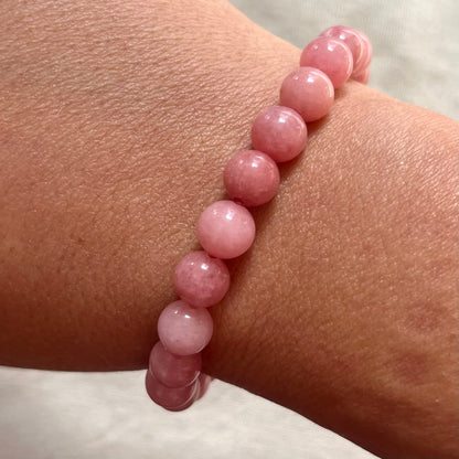 Pink Morganite 8mm Beaded Bracelet - Divine Love