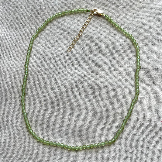 Peridot 3mm Facet Beaded Necklace - Abundance