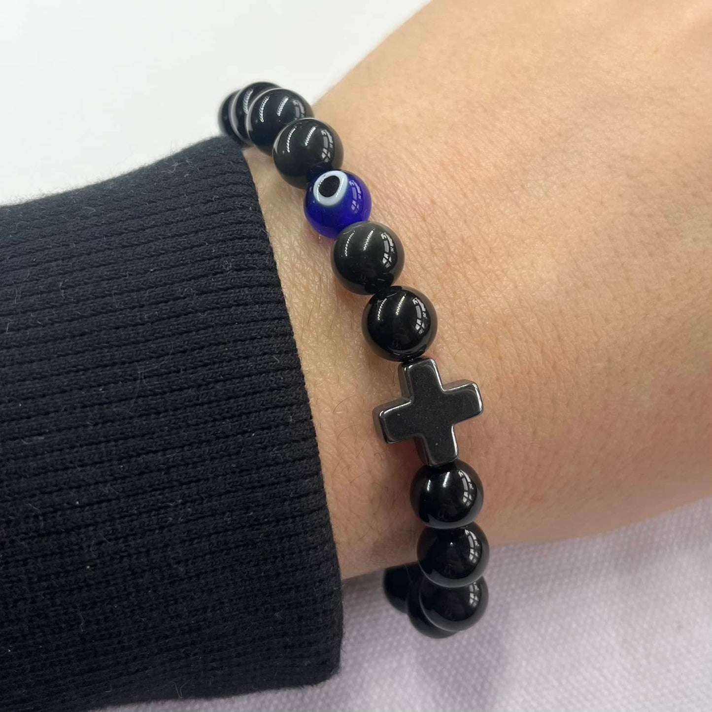 Mati Evil Eye Bracelet - Obsidian