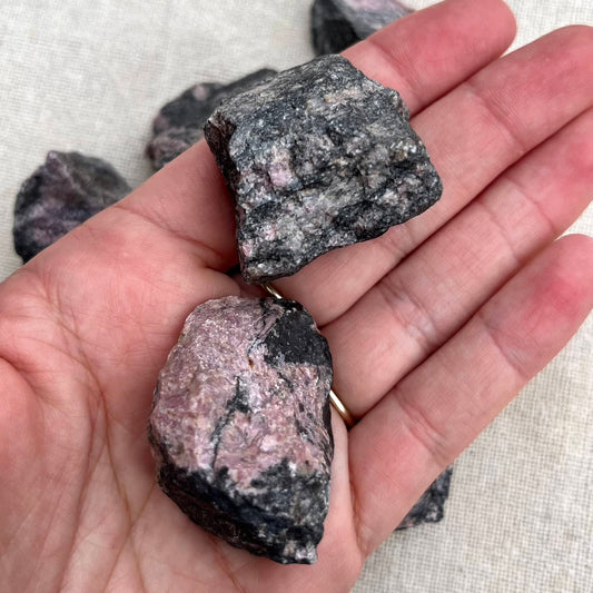 Black Veined Rhodonite Raw Crystal