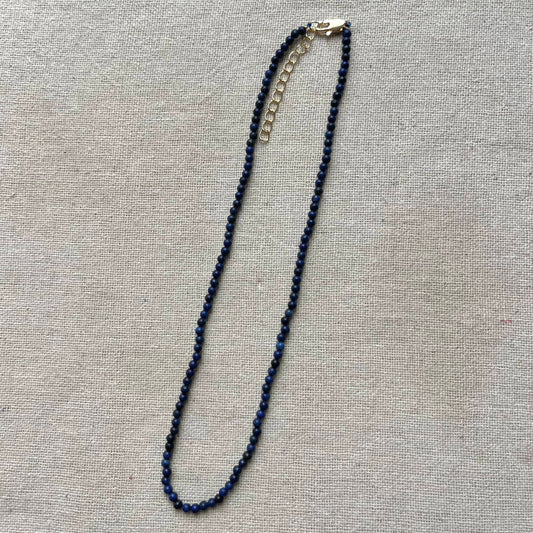 Lapis Lazuli 3mm Beaded Necklace - Inner Truth