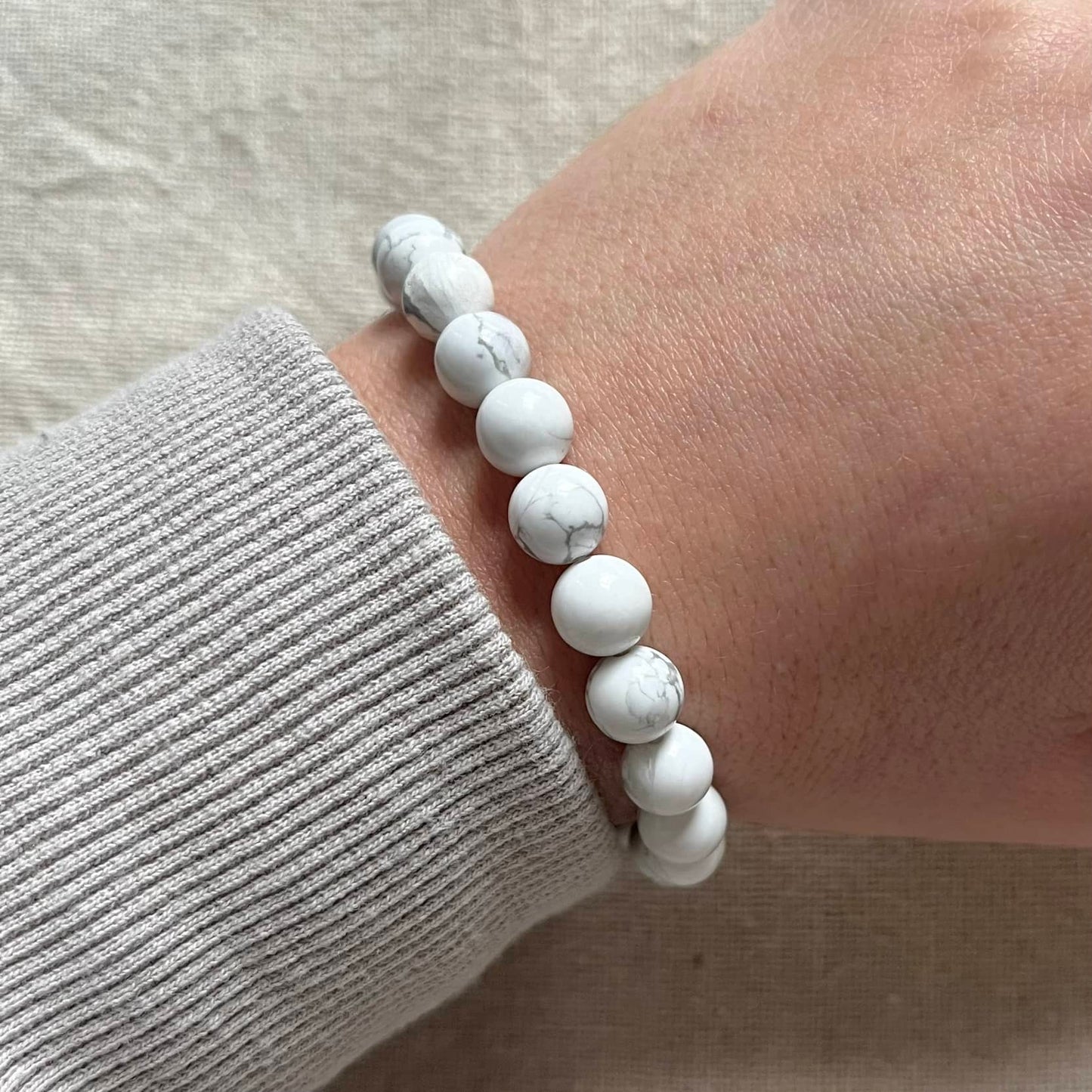 Howlite 8mm Beaded Bracelet - Patience